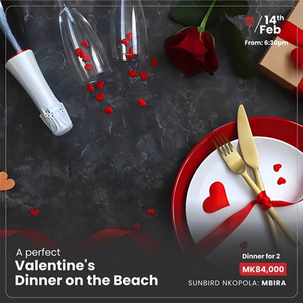 A perfect Valentine's Dinner on the Beach